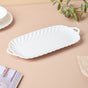 Riona Baking Tray With Handle White 10 Inch - Ceramic platter, serving platter, fruit platter | Plates for dining table & home decor