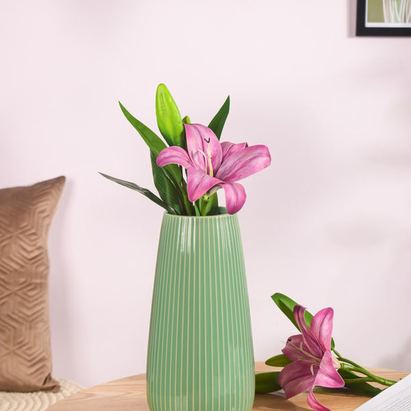 Artificial Single Lily Stem Dark Pink Set Of 2