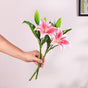 Artificial Lily Stem Pink Set Of 2 - Artificial flower | Home decor item | Room decoration item