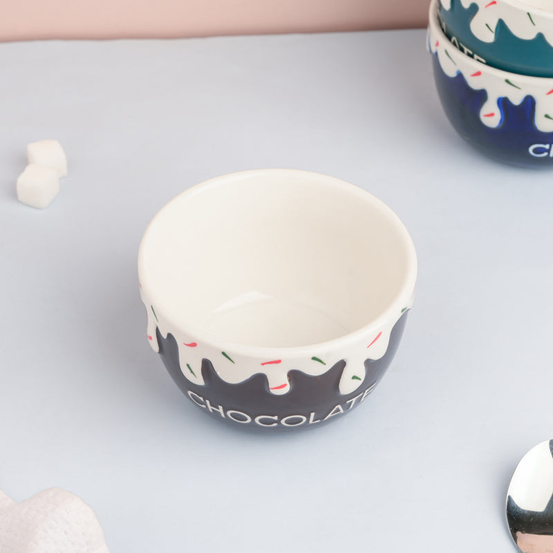 Chocolate Side Bowl Brown 400 ml - Bowl,ceramic bowl, snack bowls, curry bowl, popcorn bowls | Bowls for dining table & home decor