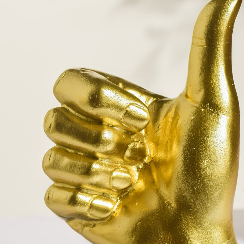 Thumbs Up Decor Showpiece Gold 7 Inch - Showpiece | Home decor item | Room decoration item