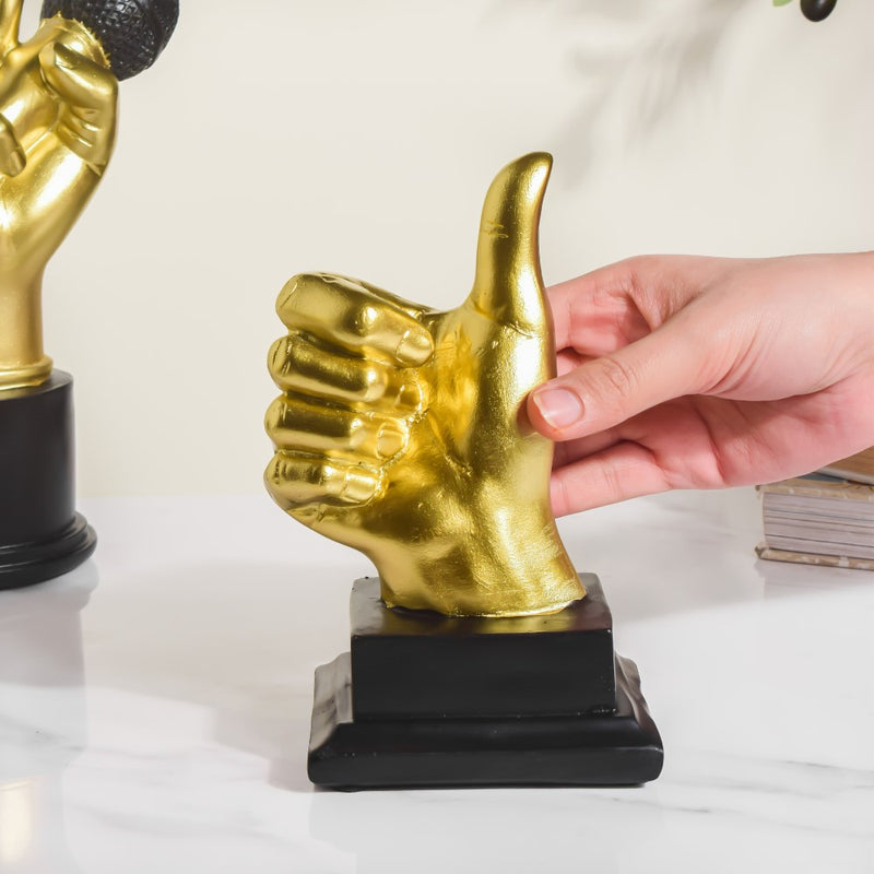 Thumbs Up Decor Showpiece Gold 7 Inch - Showpiece | Home decor item | Room decoration item
