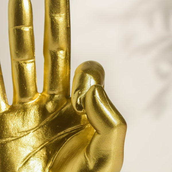 Perfect Hand Gesture Decor Showpiece Gold 7 Inch - Showpiece | Home decor item | Room decoration item