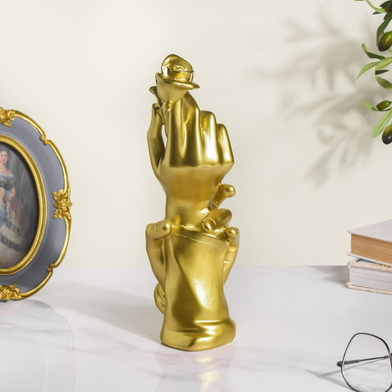 Lady With Rose Hand Gesture Decor Object 11 Inch - Showpiece | Home decor item | Room decoration item
