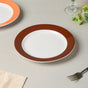 Riona Snack Plate White And Brown 8 Inch - Serving plate, snack plate, dessert plate | Plates for dining & home decor