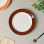 Riona Snack Plate White And Brown 8 Inch - Serving plate, snack plate, dessert plate | Plates for dining & home decor