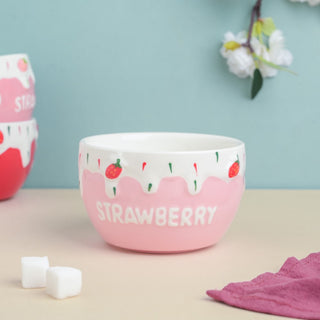 Light Pink Strawberry Side Bowl 400 ml