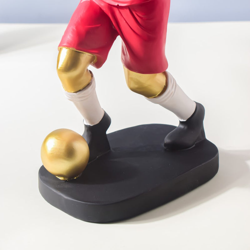 Red Jersey Footballer Decor Object 11.5 Inch - Showpiece | Home decor item | Room decoration item
