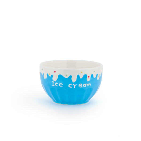 Blue Strawberry Ice Cream Bowl 400 ml - Bowl, soup bowl, ceramic bowl, snack bowls, curry bowl, popcorn bowls | Bowls for dining table & home decor
