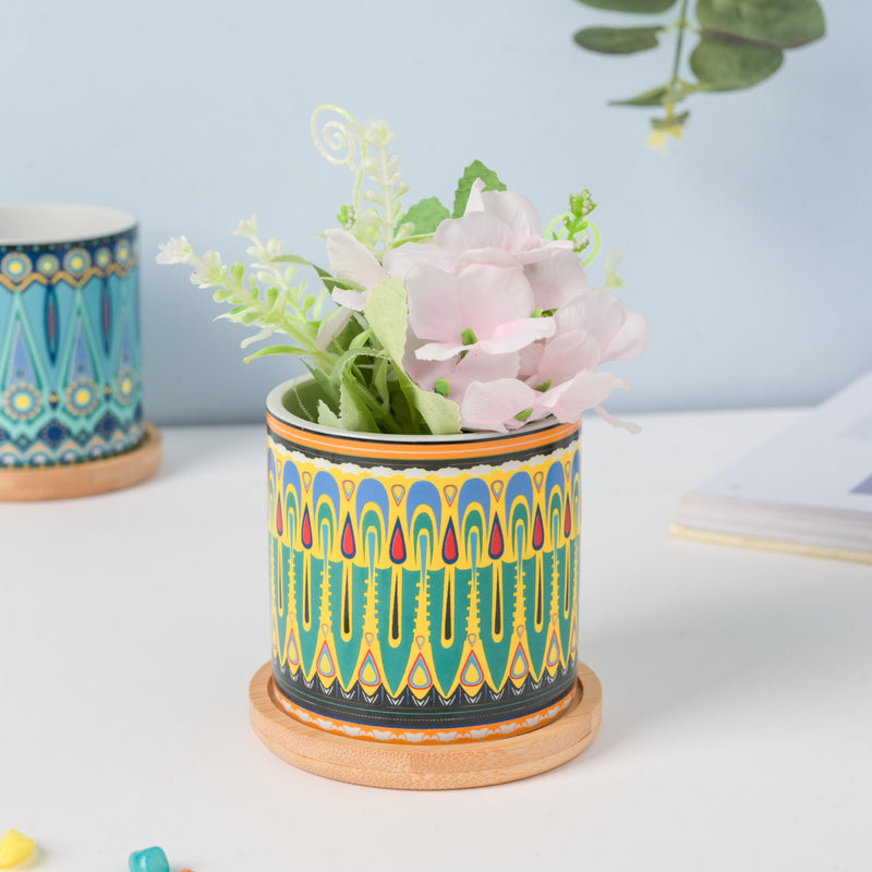 Leafy Luxe Indoor Planter With Coaster Set Of 4