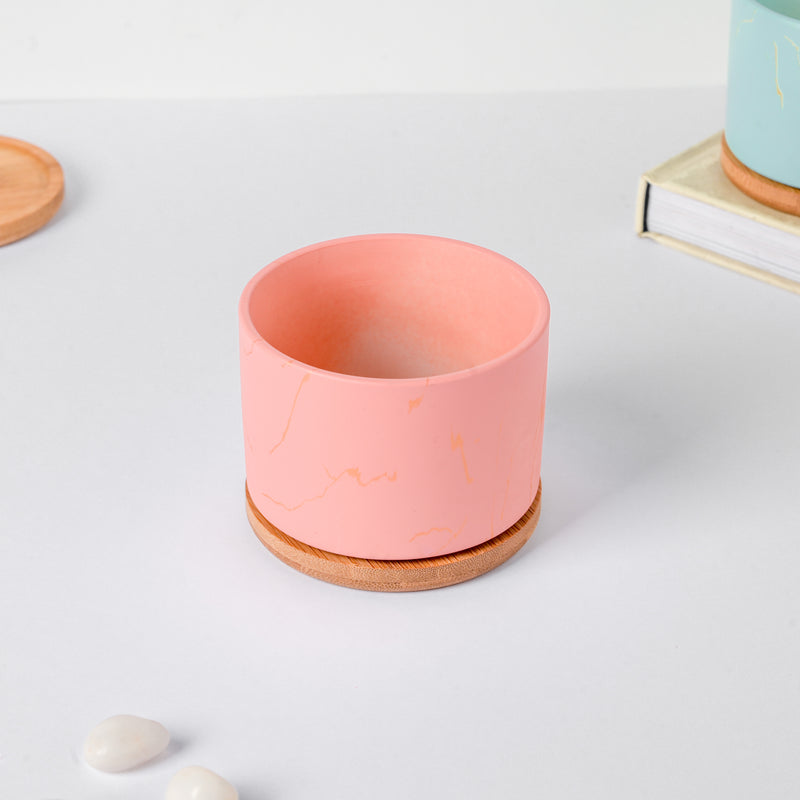 Orchid Pink Ceramic Planter With Coaster - Indoor plant pots and flower pots | Home decoration items