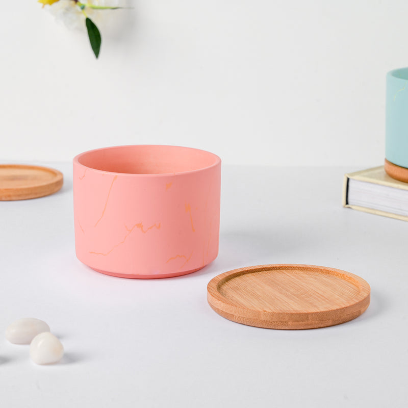 Orchid Pink Ceramic Planter With Coaster - Indoor plant pots and flower pots | Home decoration items