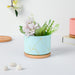 Poppy Blue Ceramic Planter With Coaster - Indoor plant pots and flower pots | Home decoration items