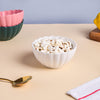 Snow White Scallop Snack Bowl 250 ml - Bowl,ceramic bowl, snack bowls, curry bowl, popcorn bowls | Bowls for dining table & home decor