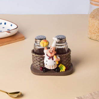 Chef Salt and Pepper Jars - Showpiece | Home decor item | Room decoration item