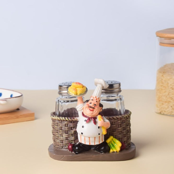 Chef Salt and Pepper Jars - Showpiece | Home decor item | Room decoration item