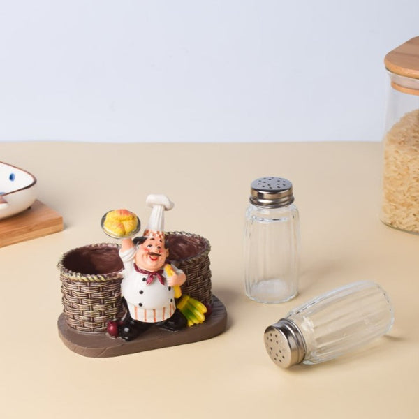 Chef Salt and Pepper Jars - Showpiece | Home decor item | Room decoration item