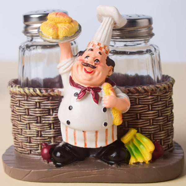 Chef Salt and Pepper Jars - Showpiece | Home decor item | Room decoration item