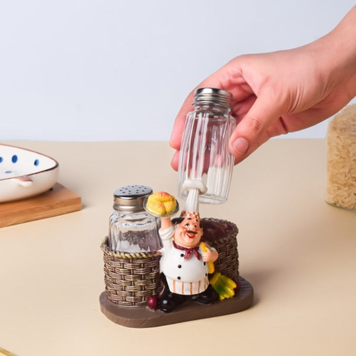 Chef Salt and Pepper Jars - Showpiece | Home decor item | Room decoration item