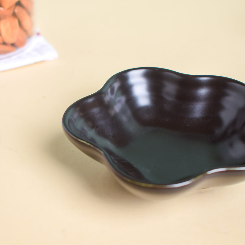 Black Berry Floral Dip Bowl - Bowl, ceramic bowl, dip bowls, chutney bowl, dip bowls ceramic | Bowls for dining table & home decor 