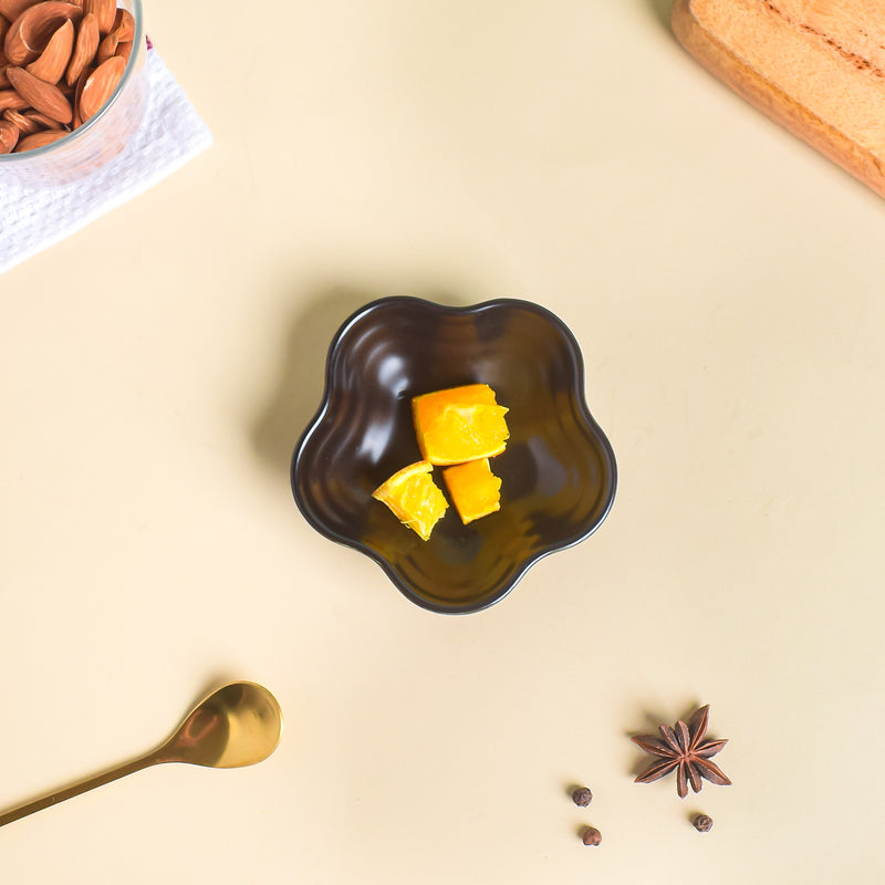 Black Berry Floral Dip Bowl - Bowl, ceramic bowl, dip bowls, chutney bowl, dip bowls ceramic | Bowls for dining table & home decor 