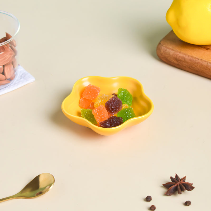 Sunny Side Up Floral Dip Bowl - Bowl, ceramic bowl, dip bowls, chutney bowl, dip bowls ceramic | Bowls for dining table & home decor 