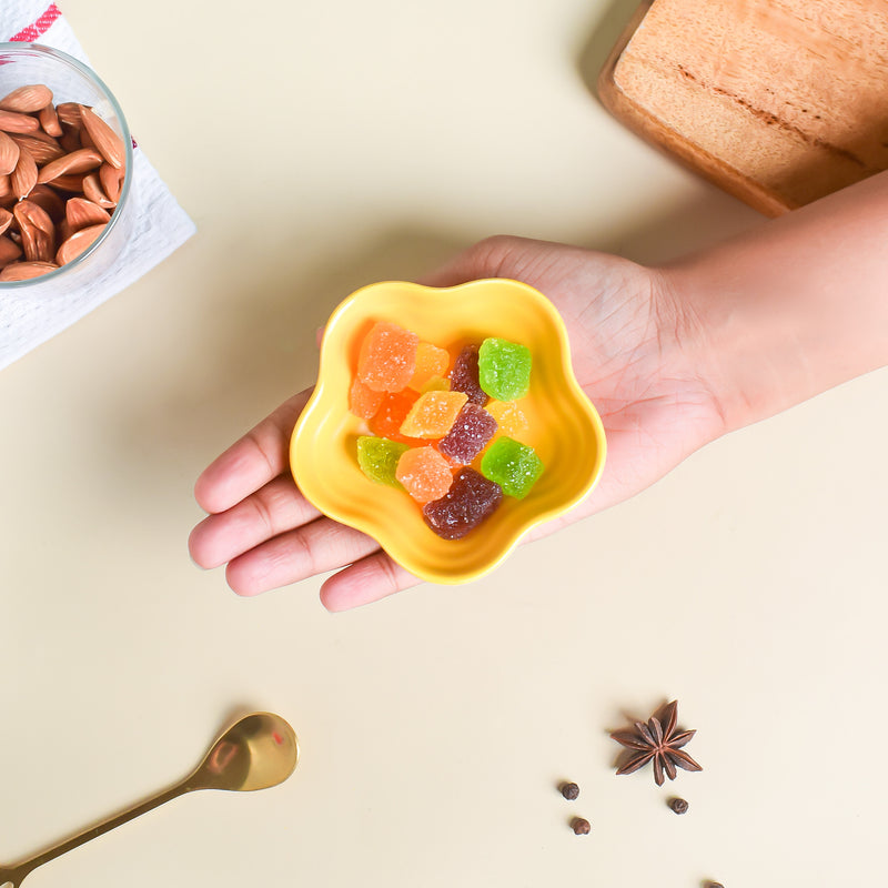 Sunny Side Up Floral Dip Bowl - Bowl, ceramic bowl, dip bowls, chutney bowl, dip bowls ceramic | Bowls for dining table & home decor 