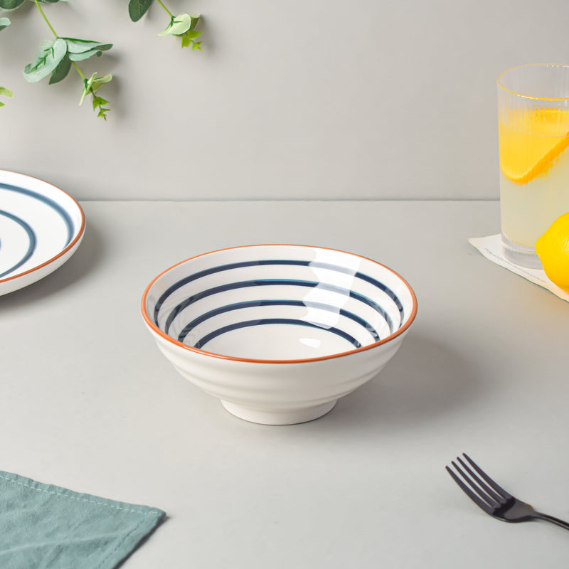 Blue Spiral Dinner Set 22 Piece Dinner Set For 6