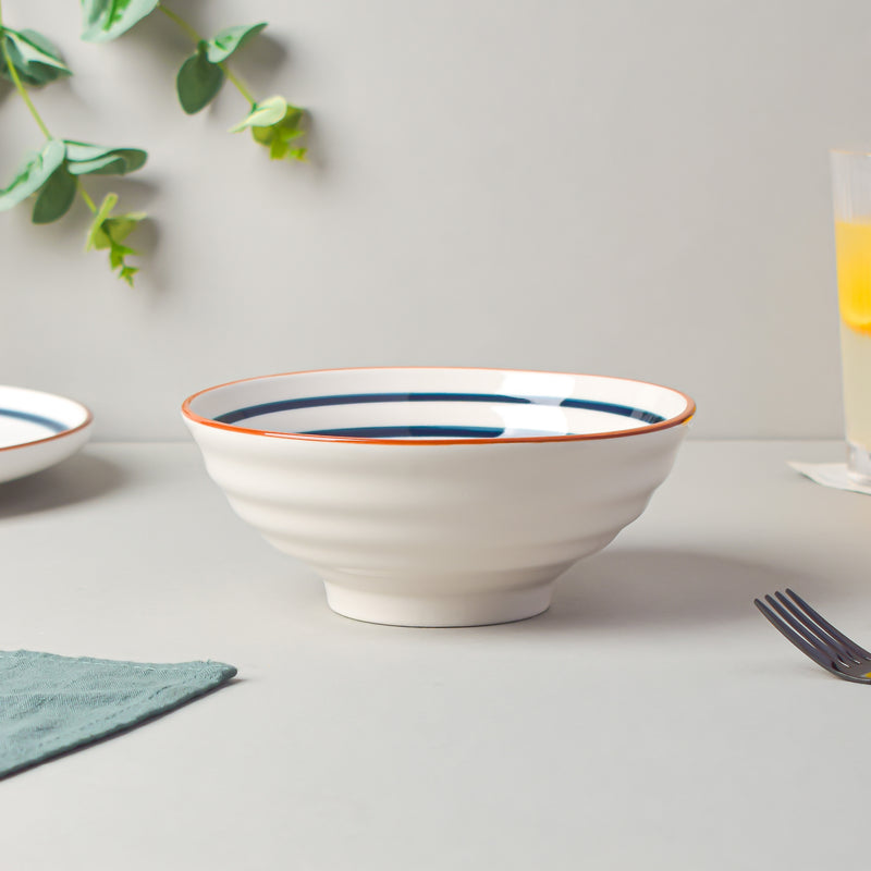 Blue Illusion Ramen Bowl 550 ml - Soup bowl, ceramic bowl, ramen bowl, serving bowls, salad bowls, noodle bowl | Bowls for dining table & home decor
