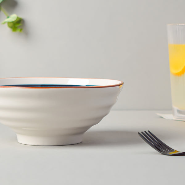 Blue Illusion Ramen Bowl 550 ml - Soup bowl, ceramic bowl, ramen bowl, serving bowls, salad bowls, noodle bowl | Bowls for dining table & home decor
