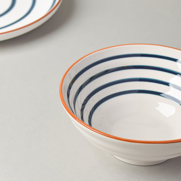 Blue Illusion Ramen Bowl 550 ml - Soup bowl, ceramic bowl, ramen bowl, serving bowls, salad bowls, noodle bowl | Bowls for dining table & home decor