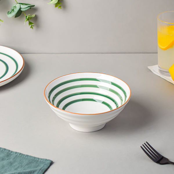 Green Illusion Ramen Bowl 550 ml - Soup bowl, ceramic bowl, ramen bowl, serving bowls, salad bowls, noodle bowl | Bowls for dining table & home decor
