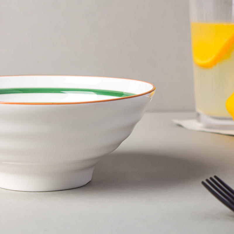 Green Illusion Ramen Bowl 550 ml - Soup bowl, ceramic bowl, ramen bowl, serving bowls, salad bowls, noodle bowl | Bowls for dining table & home decor