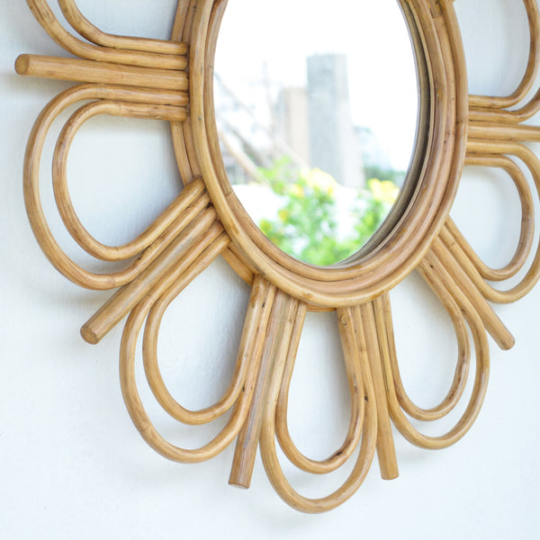 Cane Flower Mirror - Wall mirror for home decor | Living room, bathroom & bedroom decoration ideas