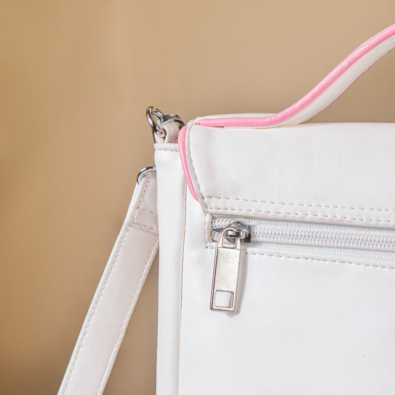 Heart Sling Bag White And Pink