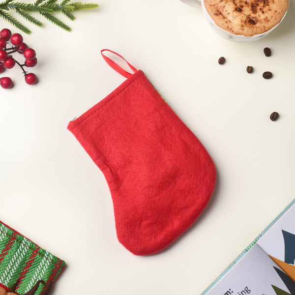 Checkered Red Christmas Stocking For Gifts 6 Inch - Christmas sock for wall decor, tree decor, and gifting | Festive & home decoration ideas