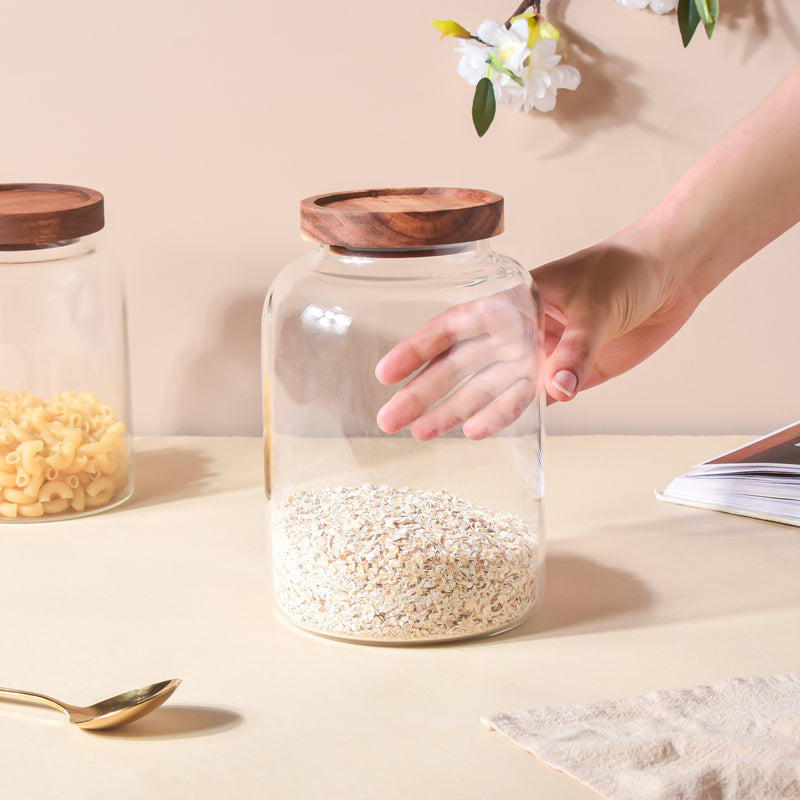 Clear Glass Jar With Lid Large - Jar