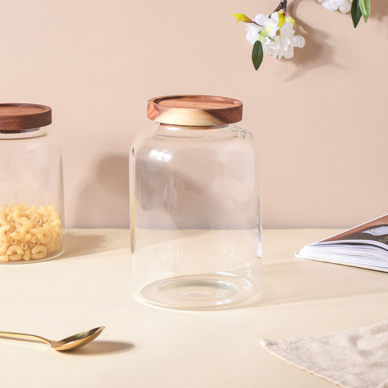Clear Glass Jar With Lid Large - Jar