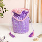 Amyra Sequins Floral Potli Bag Lavender