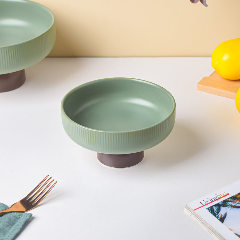 Fern Green Fruit Bowl Small - Bowl, ceramic bowl, serving bowls, bowl for snacks, large serving bowl | Bowls for dining table & home decor