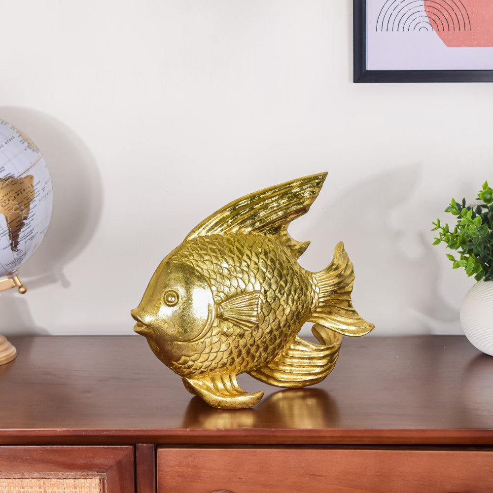 Koi Statue Fish Craft Gold Toilet Paper Holder Towel Rack Wall