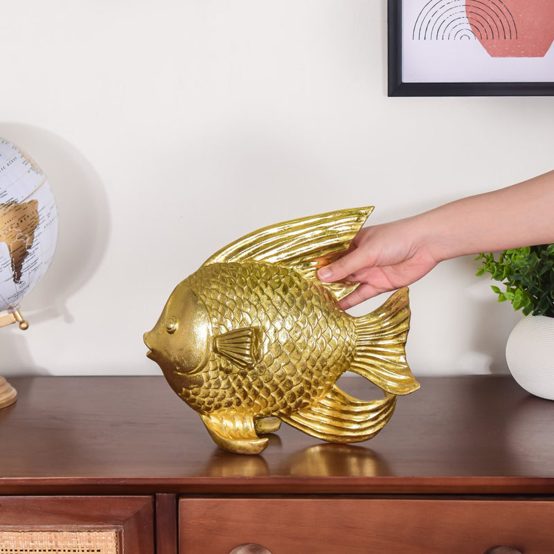 Fish Table Decor Gold - Showpiece | Home decor item | Room decoration item