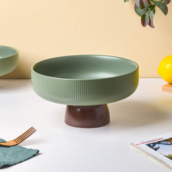 Fern Green Fruit Bowl Large - Bowl, ceramic bowl, serving bowls, bowl for snacks, large serving bowl | Bowls for dining table & home decor