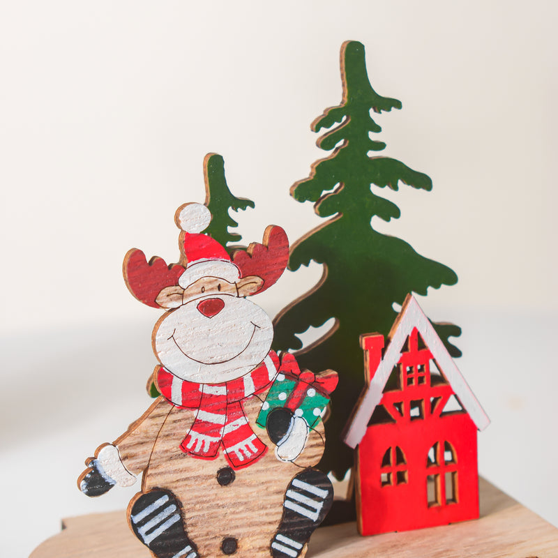 Xmas DIY Wooden Reindeer Sleigh Decor - Showpiece | Home decor item | Room decoration item