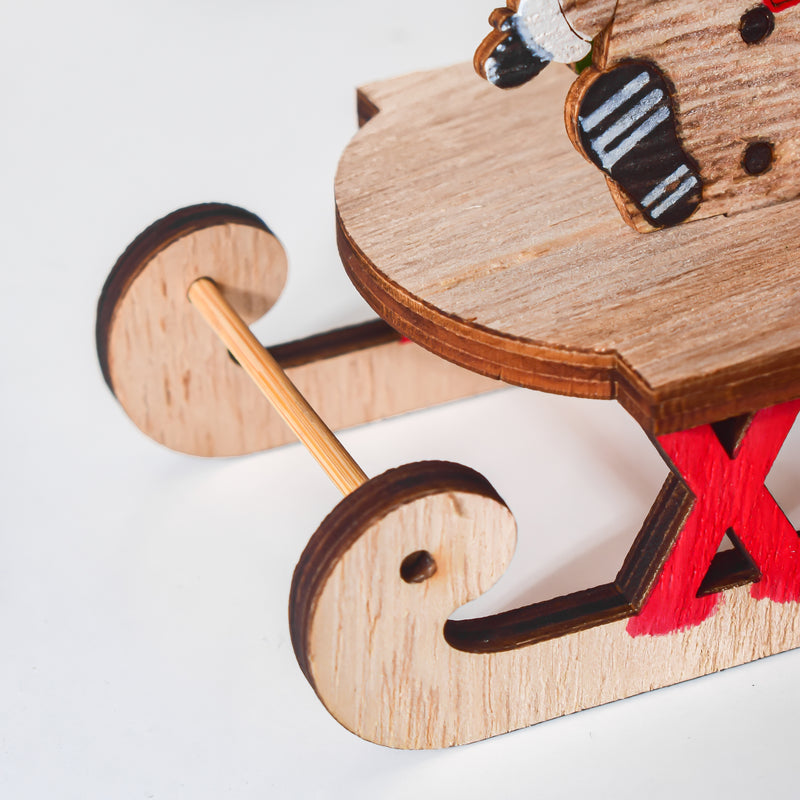 Xmas DIY Wooden Reindeer Sleigh Decor - Showpiece | Home decor item | Room decoration item