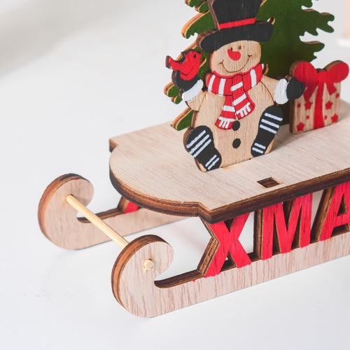 Snowman Sleigh DIY Wooden Christmas Decor - Showpiece | Home decor item | Room decoration item