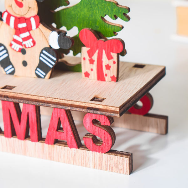 Snowman Sleigh DIY Wooden Christmas Decor - Showpiece | Home decor item | Room decoration item
