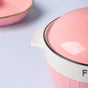 Think Pink Textured Casserole - Serving bowl with lid, ceramic bowls with lids, noodle bowl, curry bowl, oven bowl, soup bowl with handle | Bowls for dining table & home decor