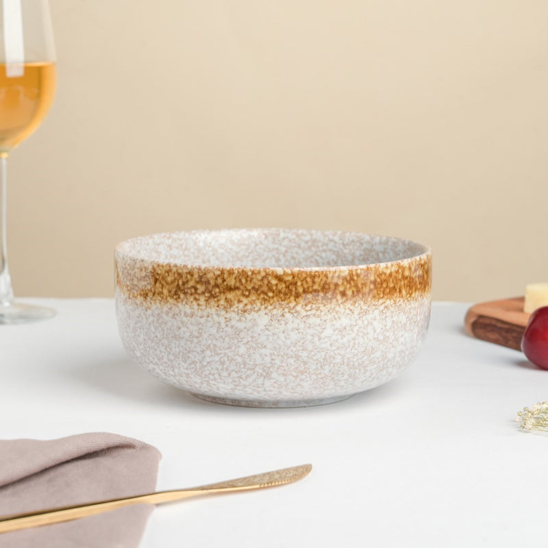 Speckled Glossy Curry Bowl Grey Brown 500 ml - Bowl, ceramic bowl, serving bowls, noodle bowl, salad bowls, bowl for snacks, large serving bowl | Bowls for dining table & home decor