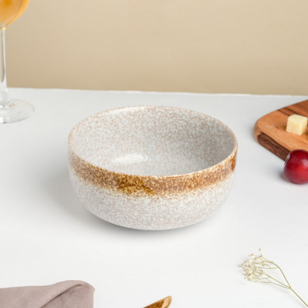 Speckled Glossy Curry Bowl Grey Brown 500 ml - Bowl, ceramic bowl, serving bowls, noodle bowl, salad bowls, bowl for snacks, large serving bowl | Bowls for dining table & home decor